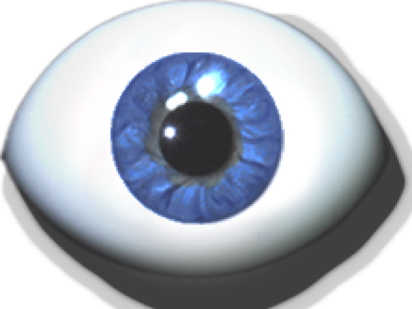 Designeraugen gezwickt blau