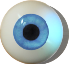 Designeraugen massiv rund hellblau