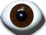 Googlyaugen gezwickt braun