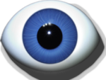 Googlyaugen gezwickt blau