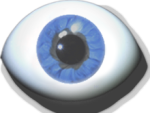 Designeraugen gezwickt hellblau