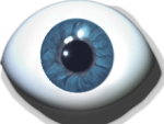Designeraugen gezwickt grünblau