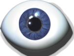Designeraugen gezwickt graublau