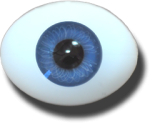 Puppenaugen massiv oval blau