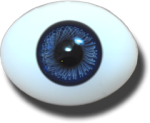 Puppenaugen massiv oval dunkelblau