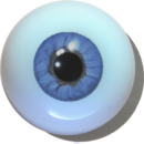 Designeraugen hohl hellblau